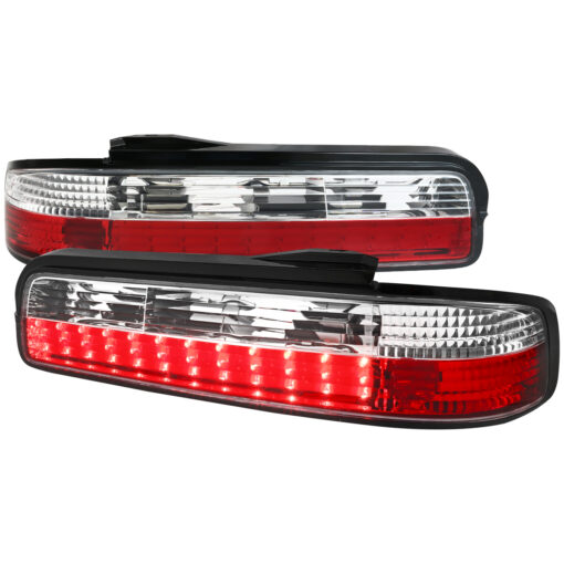 SpecD 89-94 Nissan 240SX S13 Coupe LED Tail Lights (Chrome Housing/Clear Lens)