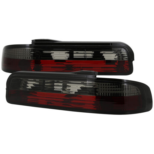 SpecD 89-94 Nissan 240SX S13 Coupe Tail Lights (Chrome Housing/Red Smoke Lens)