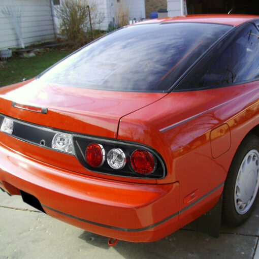 SpecD 89-1994 Nissan 240SX S13 Hatchback Tail Lights & Center Trunk Light (Matte Black Housing/Clear Lens) - Image 3