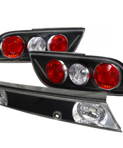 SpecD 89-1994 Nissan 240SX S13 Hatchback Tail Lights & Center Trunk Light (Matte Black Housing/Clear Lens)