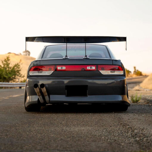 SpecD 89-94 Nissan 240SX S13 Hatchback Tail Lights & Center Trunk Light (Chrome Housing/Red Clear Lens) - Image 3