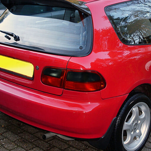 SpecD 1992-1995 Honda Civic 3DR Hatchback Tail Lights (Chrome Housing/Red Smoke Lens) - Image 2