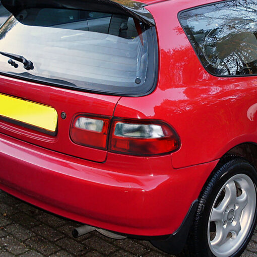 SpecD 1992-1995 Honda Civic 3DR Hatchback Tail Lights (Chrome Housing/Red Clear Lens) - Image 2