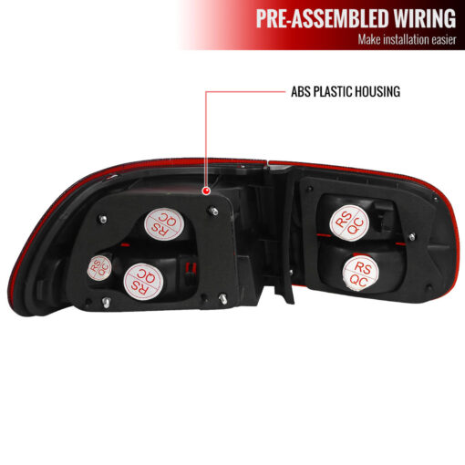 SpecD 1992-1995 Honda Civic 3DR Hatchback Tail Lights (Chrome Housing/Red Smoke Lens) - Image 3