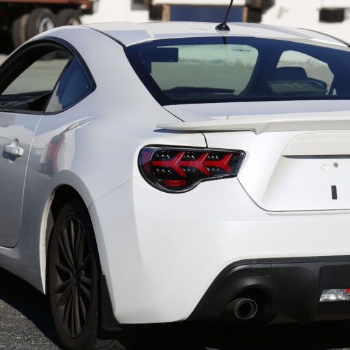 SpecD 2013-2016 Scion FRS/Subaru BRZ Lambo Style Sequential LED Tail Lights (Glossy Black Housing/Clear Lens) - Image 2