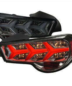 SpecD 2013-2016 Scion FRS/Subaru BRZ Lambo Style Sequential LED Tail Lights (Chrome Housing/Smoke Lens)