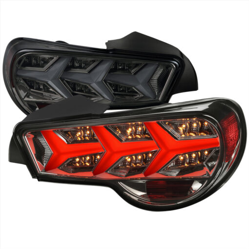 SpecD 2013-2016 Scion FRS/Subaru BRZ Lambo Style Sequential LED Tail Lights (Chrome Housing/Smoke Lens)