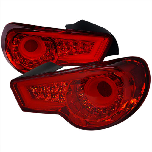 SpecD 2012-2016 Scion FRS/ Subaru BRZ/ Toyota 86 Sequential LED Tail Lights (Chrome Housing/Red Lens)