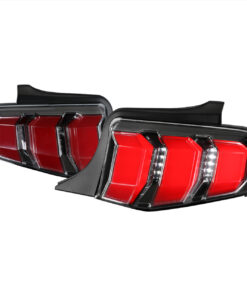 SpecD 2010-2012 Ford Mustang Sequential LED Tail Lights (Jet Black Housing/Clear Lens)
