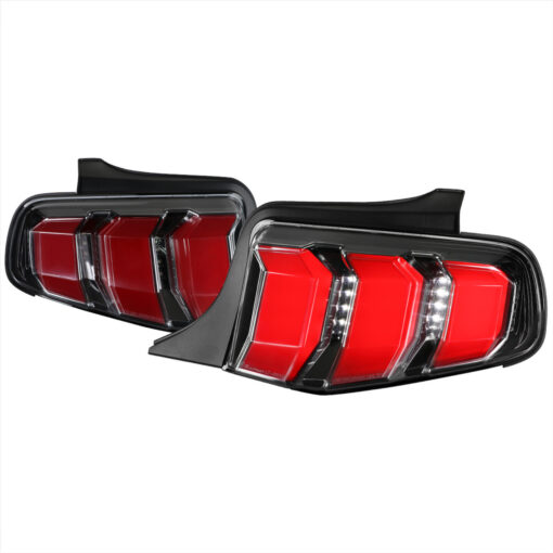 SpecD 2010-2012 Ford Mustang Sequential LED Tail Lights (Jet Black Housing/Clear Lens)
