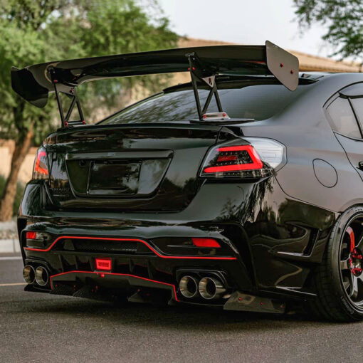 SpecD 2015-2021 Subaru WRX Sequential Red Bar LED Tail Lights (Jet Black Housing/Clear Lens) - Image 2