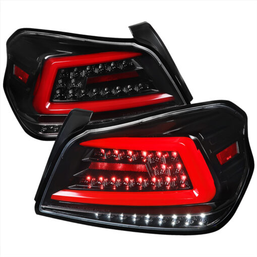 SpecD 2015-2021 Subaru WRX Sequential Red Bar LED Tail Lights (Jet Black Housing/Clear Lens)