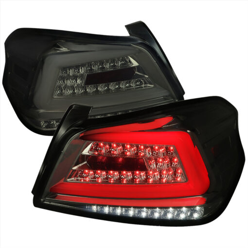 SpecD 2015-2021 Subaru WRX Sequential White Bar LED Tail Lights (Chrome Housing/Smoke Lens)