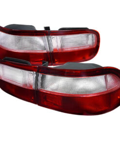 SpecD 1992-1995 Honda Civic Tail Lights (Chrome Housing/Red Clear Lens)