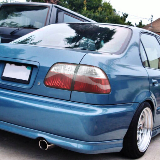SpecD 1999-2000 Honda Civic Sedan Tail Lights (Chrome Housing/Red Clear Lens) - Image 2