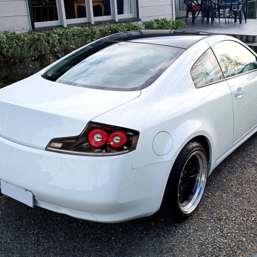 SpecD 2003-2007 Infiniti G35 Coupe Red LED Halo Sequential Signal Tail Lights (Glossy Black Housing/Clear Lens) - Image 2