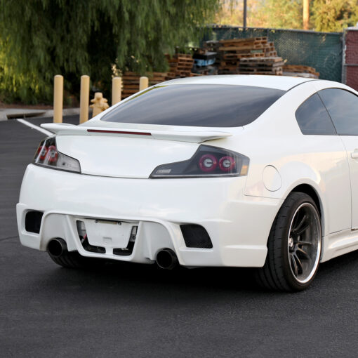 SpecD 2003-2007 Infiniti G35 Coupe Red LED Halo Sequential Signal Tail Lights (Matte Black Housing/Clear Lens) - Image 2