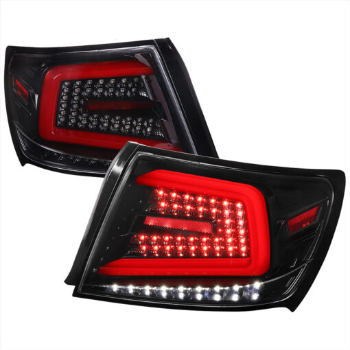 SpecD 2008-2014 Subaru Impreza WRX/STI LED Sequential Turn Signal Tail lights (Jet Black Housing/Clear Lens)
