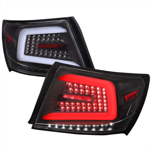SpecD 2008-2014 Subaru Impreza WRX/STI LED Sequential Turn Signal Tail Lights (Matte Black Housing/Clear Lens)