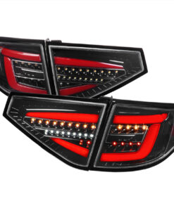 SpecD 2008-2014 Subaru Impreza WRX Hatchback LED Sequential Tube Tail Lights (Glossy Black Housing/Clear Lens)