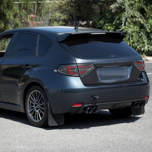SpecD 2008-2014 Subaru Impreza WRX Hatchback LED Red Sequential Tube Tail Lights (Matte Black Housing/Clear Lens) - Image 2